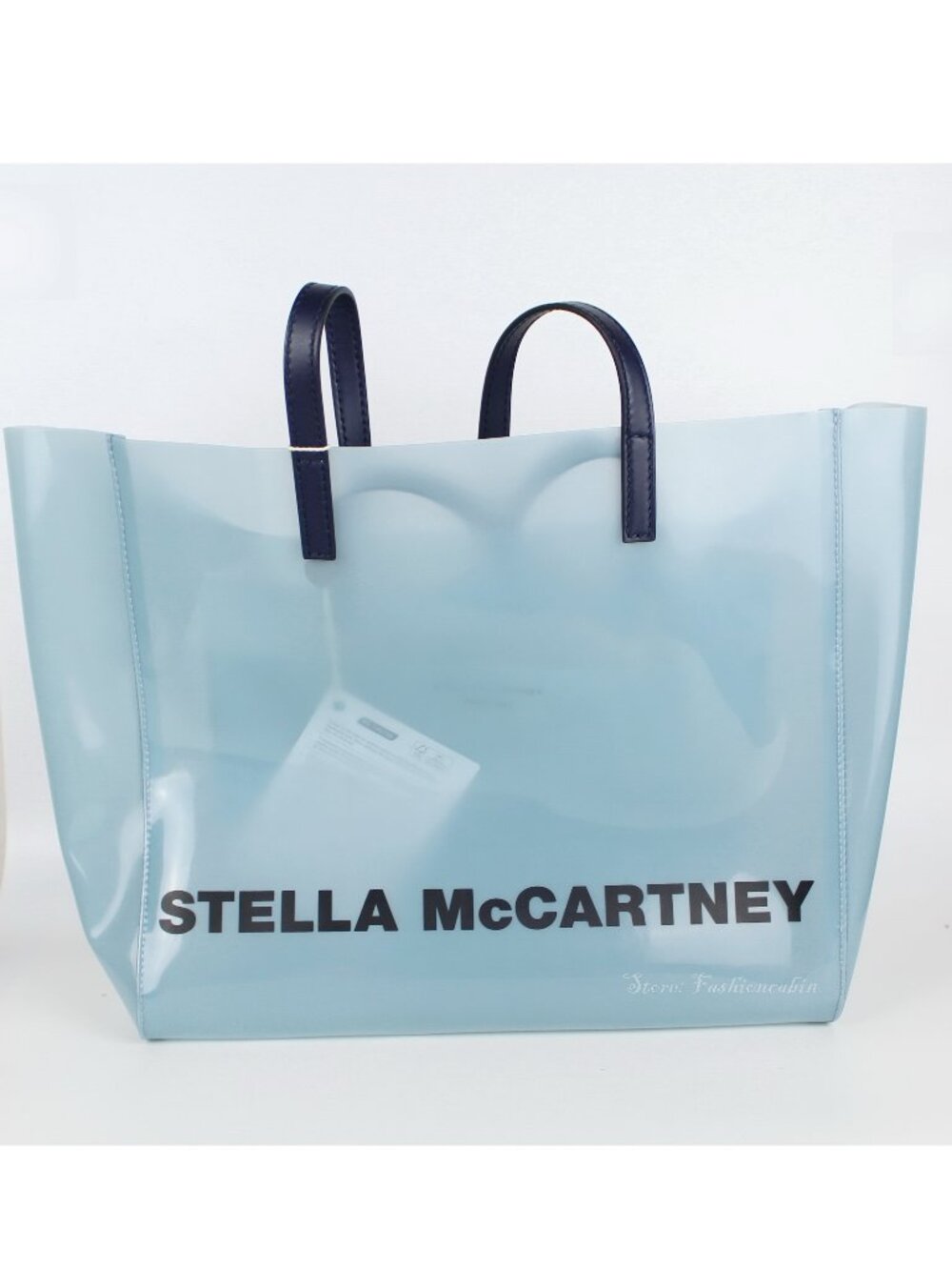 NWT Stella McCartney Blue Clear Logo PVC Tote, Blue
